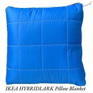 IKEA HYBRIDLARK Blue Pillow Blanket 75" x 71" Pillow Bag 14" x 14"